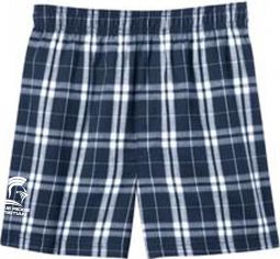 Young Mens Flannel Plaid Boxer, Navy